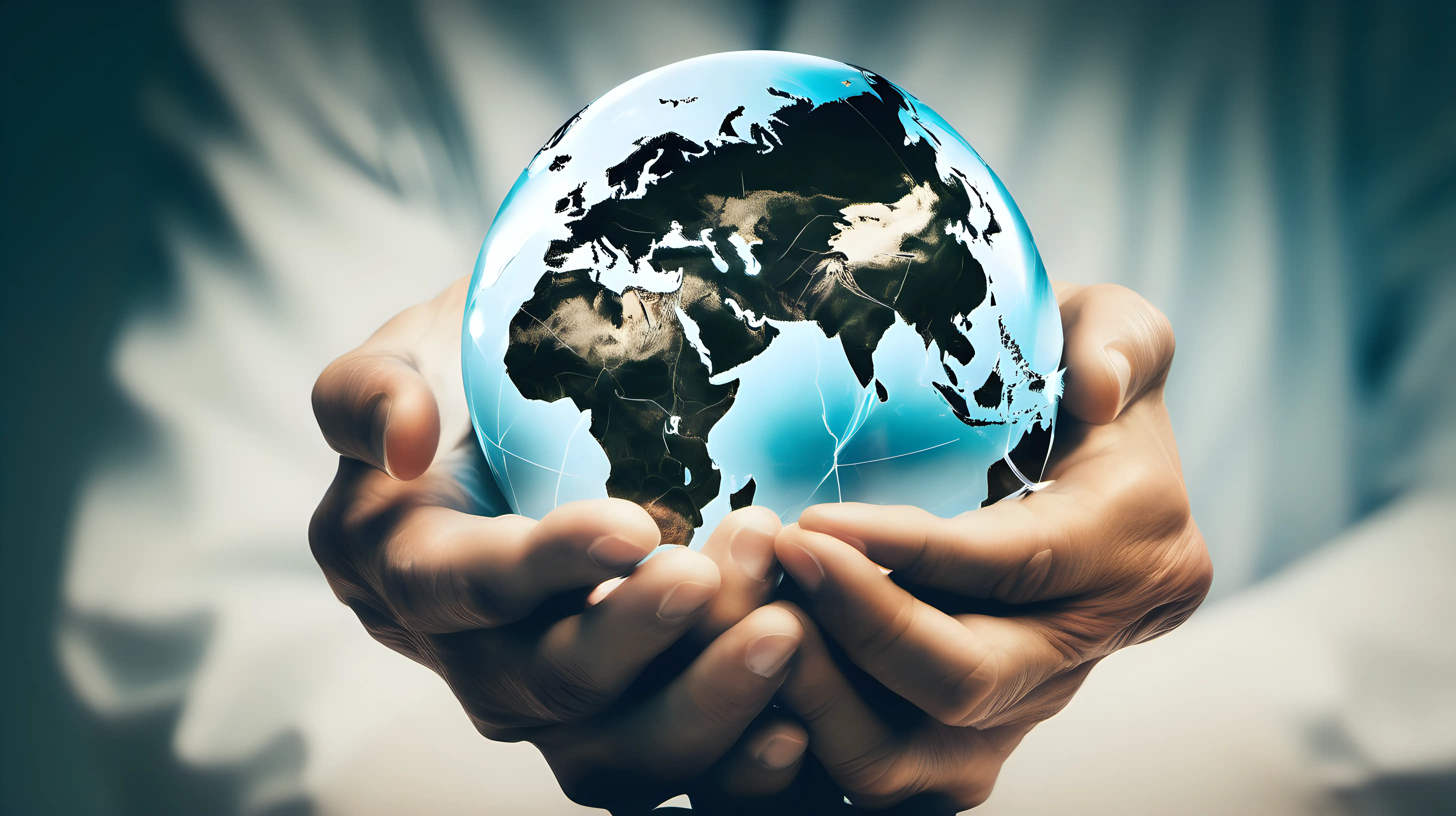 Global Care Hands Embracing World Sphere