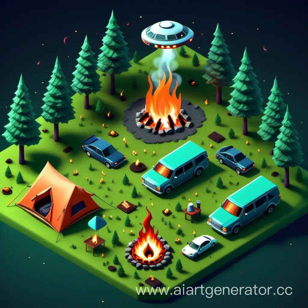 UFO-Camping-Adventure-in-a-Forest-Meadow
