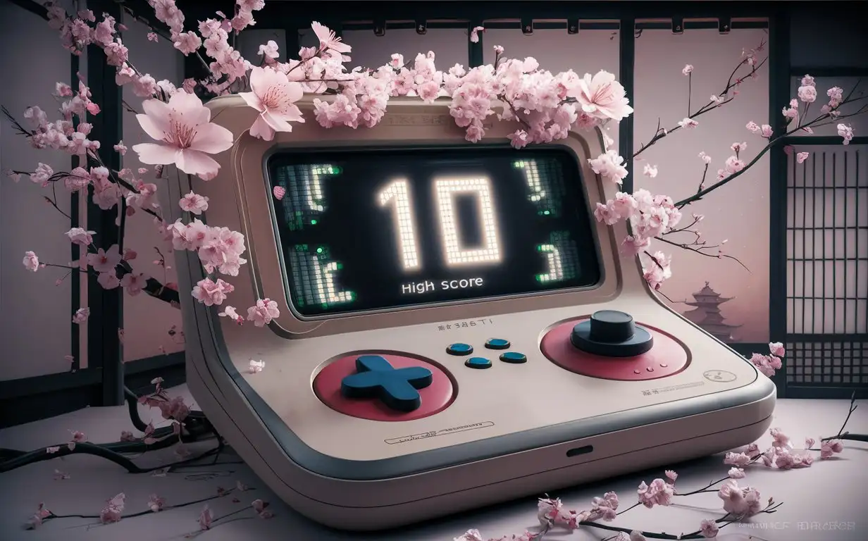 Japanese-Sakura-Gamepad-Floral-Design-with-Number-10