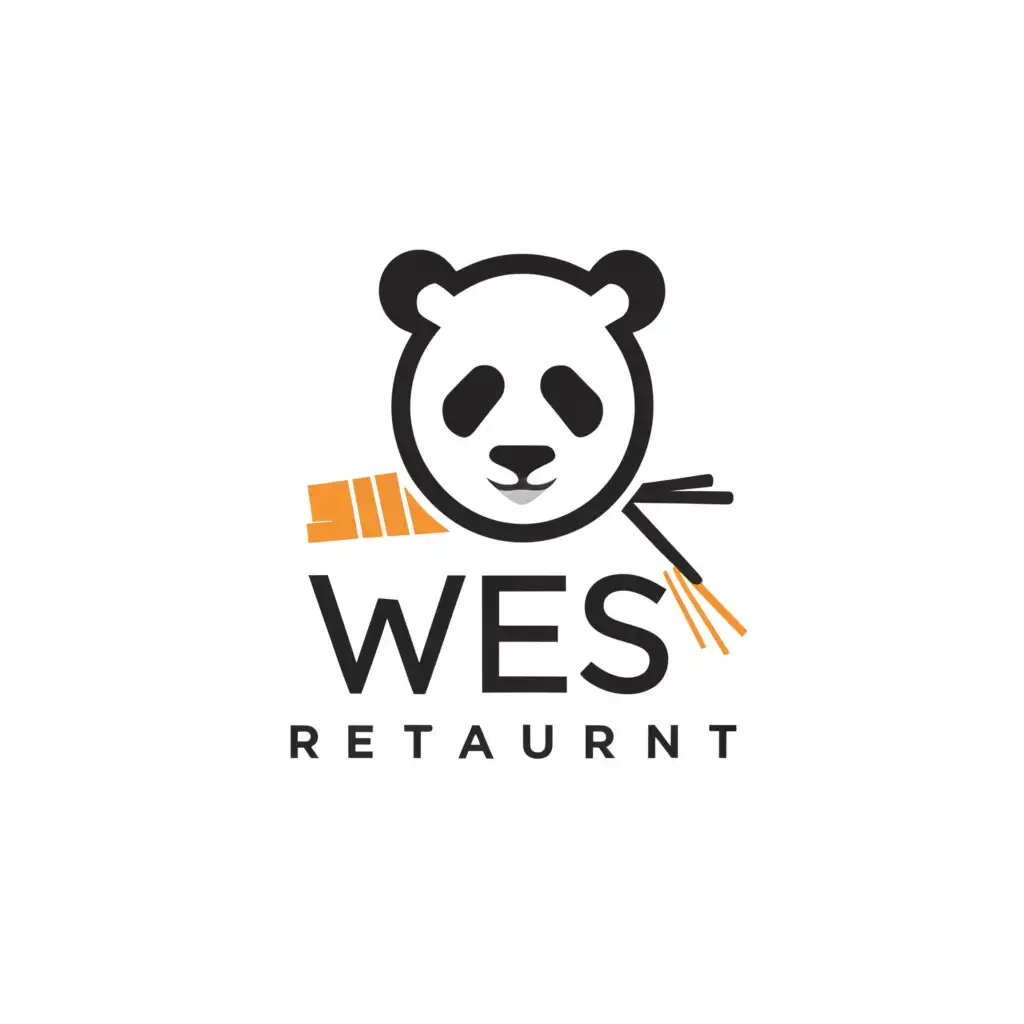 a logo design,with the text "WES RESTAURANT", main symbol:Panda express,Minimalistic,be used in Restaurant industry,clear background