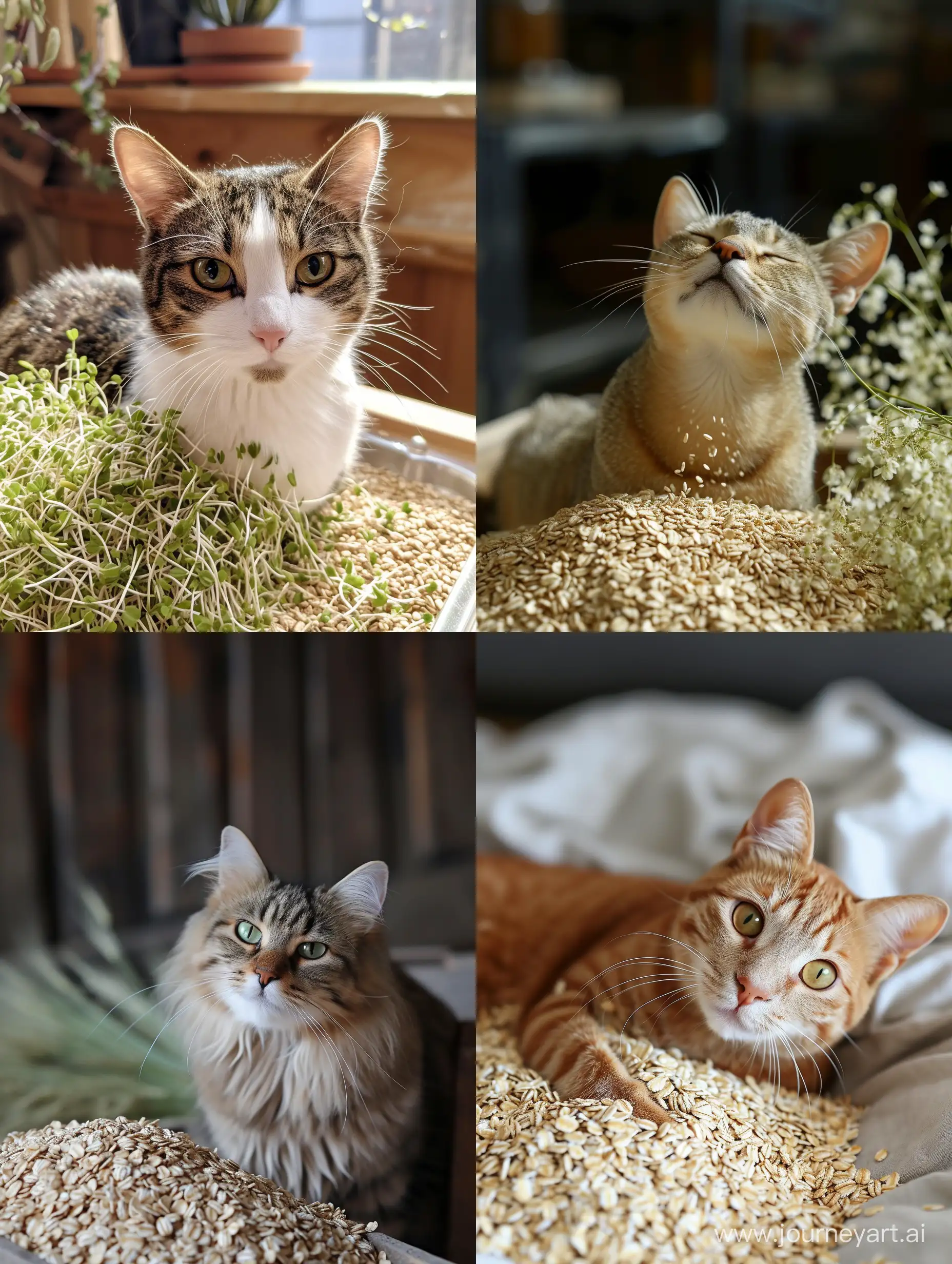 Beautiful-Cat-Sprouting-Oats-Enchanting-Feline-Amidst-Sprouting-Grains