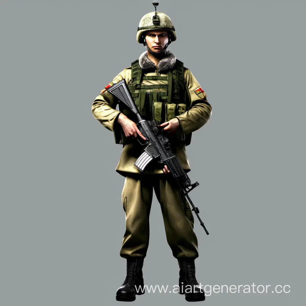Russian-Soldier-Standing-Proudly-in-Uniform-Transparent-Background