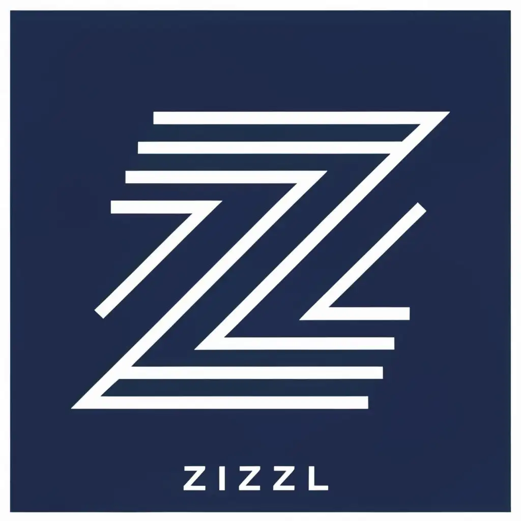 logo, just the letter z in lines, with the text "Zizzle", typography, be used in Internet industry
