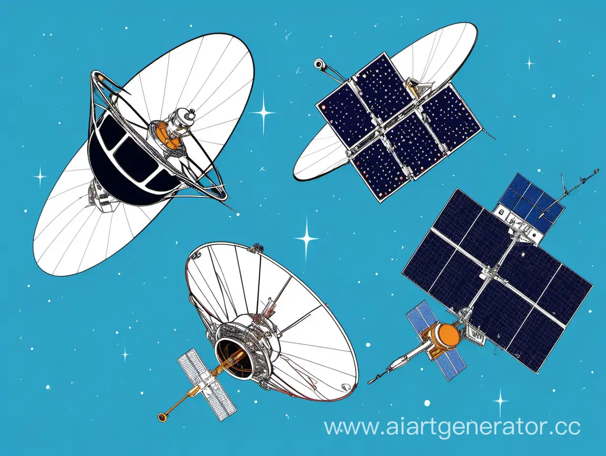 Array-of-Satellites-Orbiting-in-a-Serene-Sky