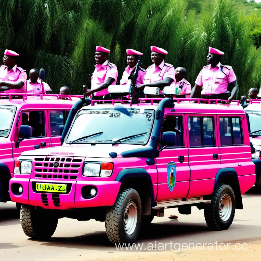 Kenyan-Men-with-Pink-UAZ-Patriot-Police-Vehicle