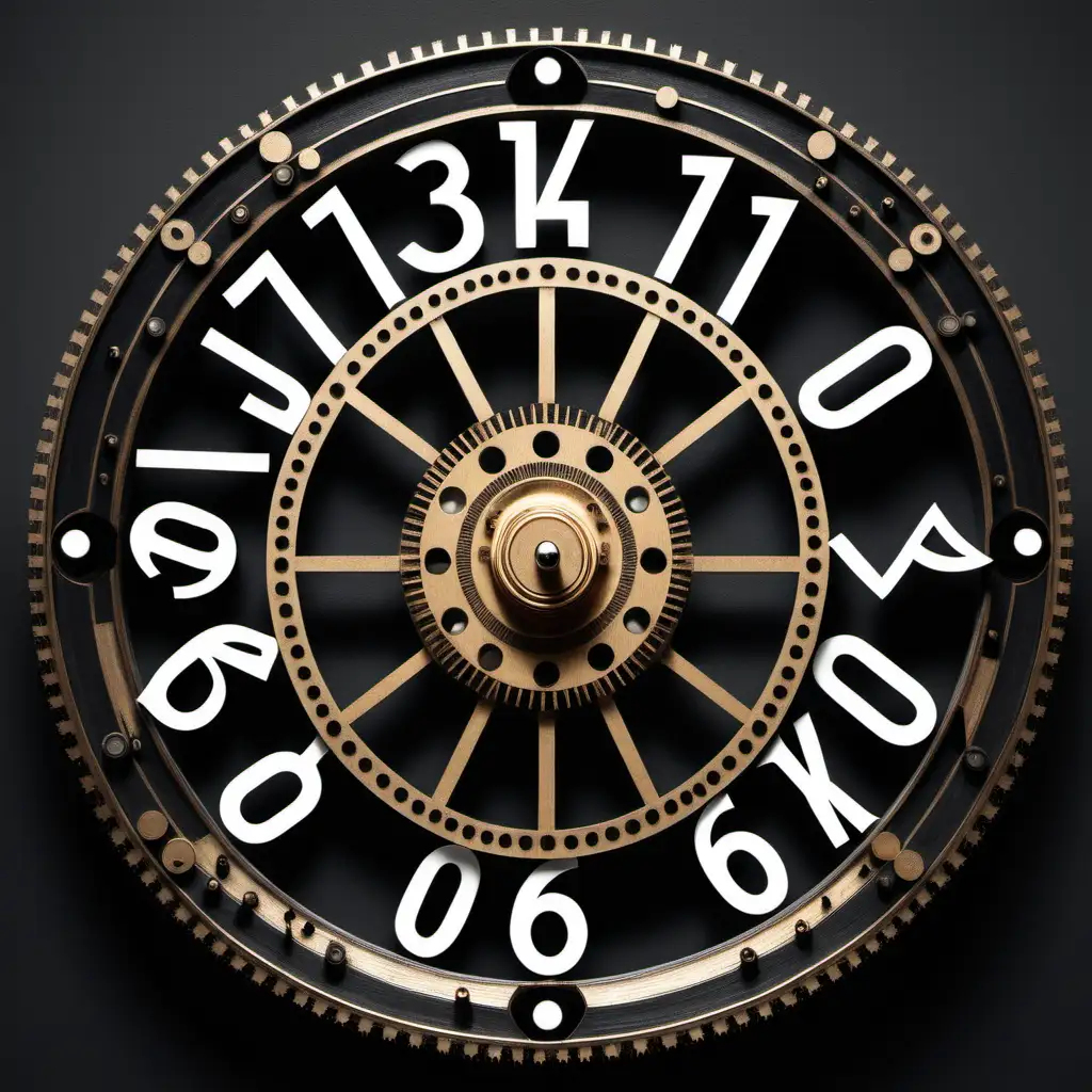 individual clockwork wheel filled with numbers 
