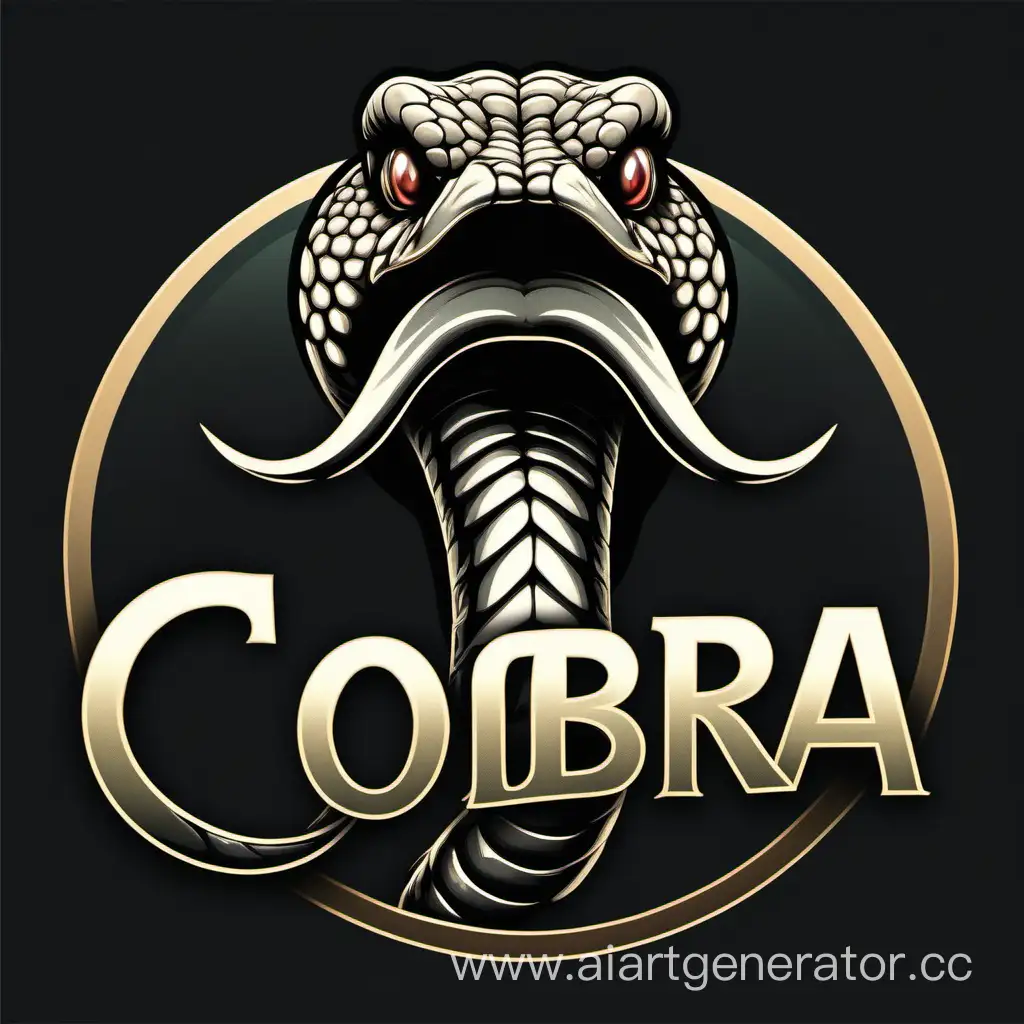  logo A cobra with a realistic mustache under its nose