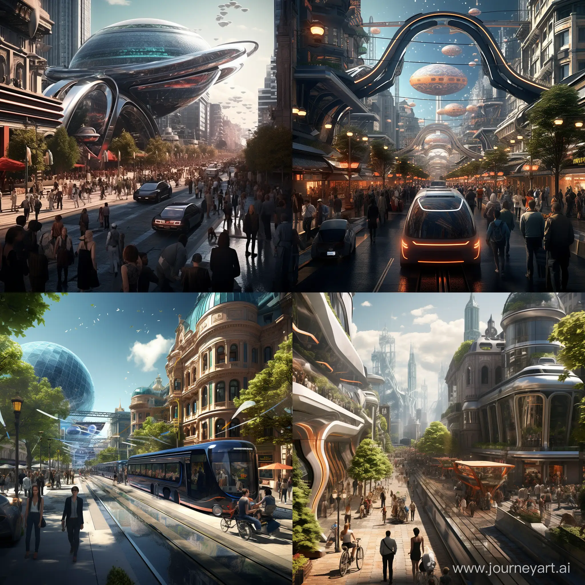 2033 senesinde şehir merkezlerindeki insanların ve trafiğin durumu