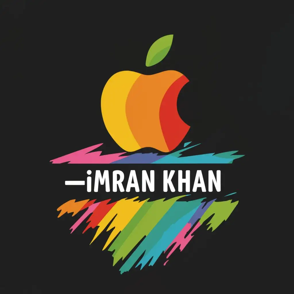logo, apple, with the text "Imran Khan", typography
