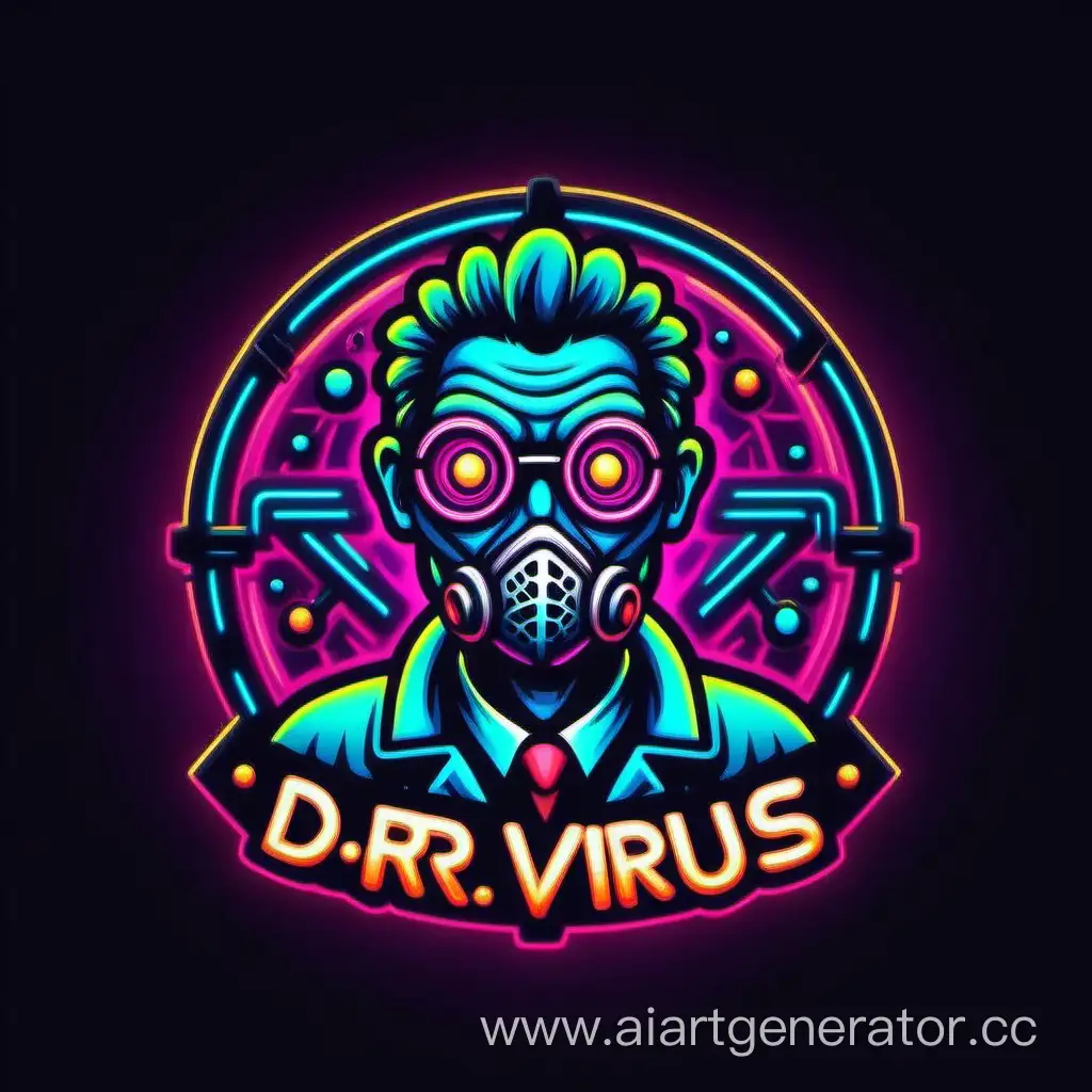 логотип DR.VIRUS в неоновом стиле