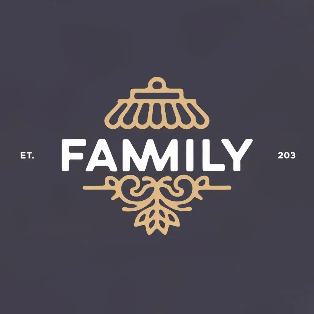 a logo design,with the text "Family", main symbol:market,Minimalistic,be used in Events industry,clear background