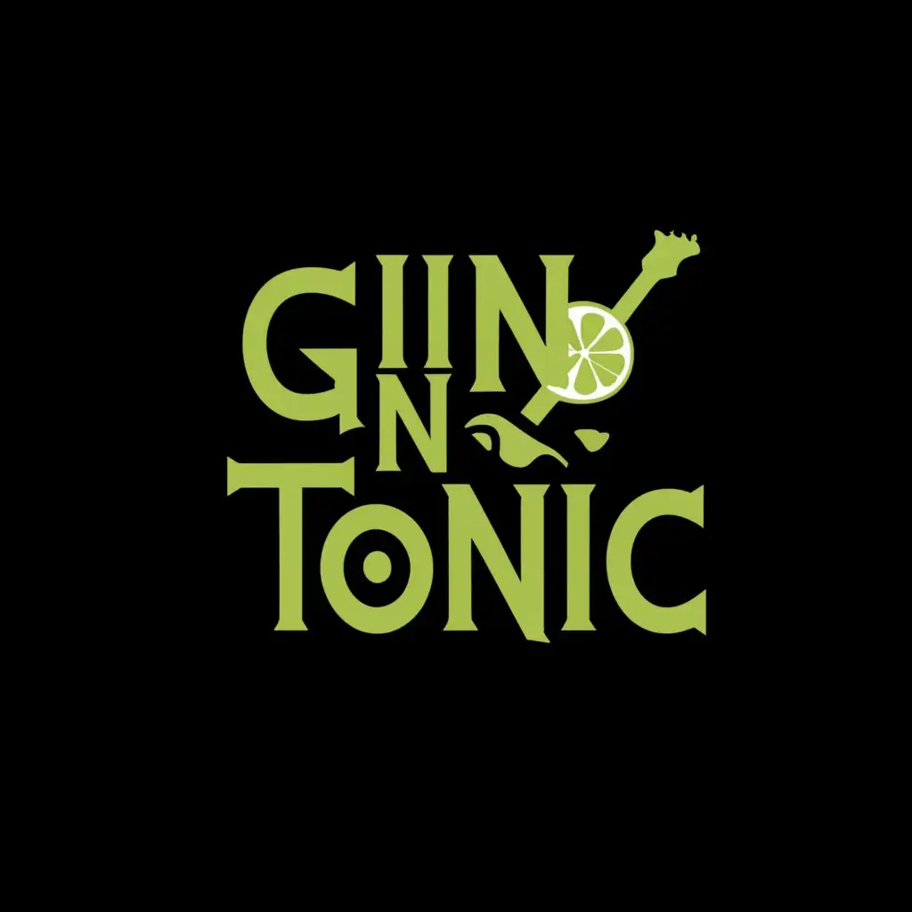 LOGO-Design-For-GIN-N-TONIC-Vibrant-Lime-Wedge-and-Electric-Guitar-Theme