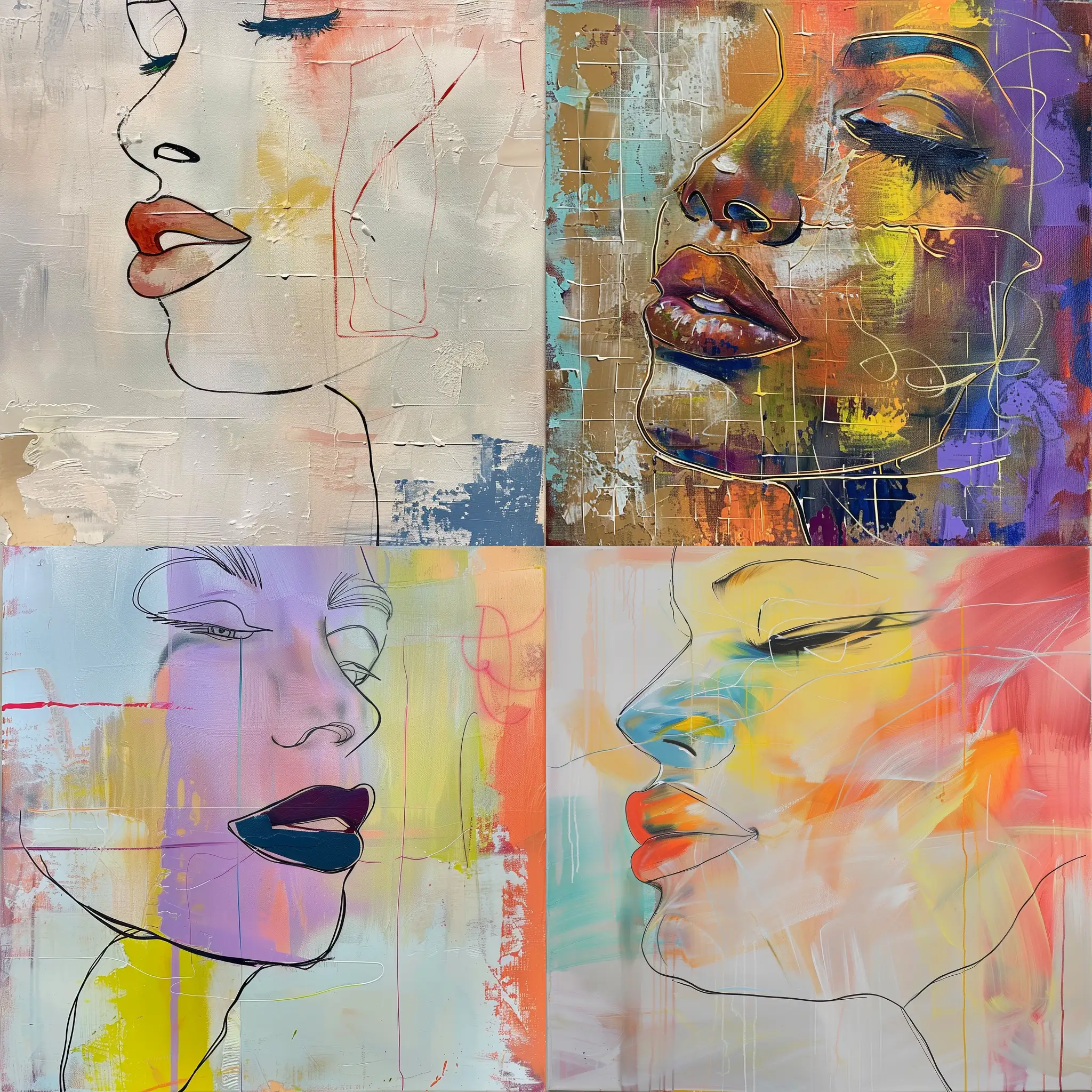 Abstract-Painting-of-Womans-Face-and-Lips