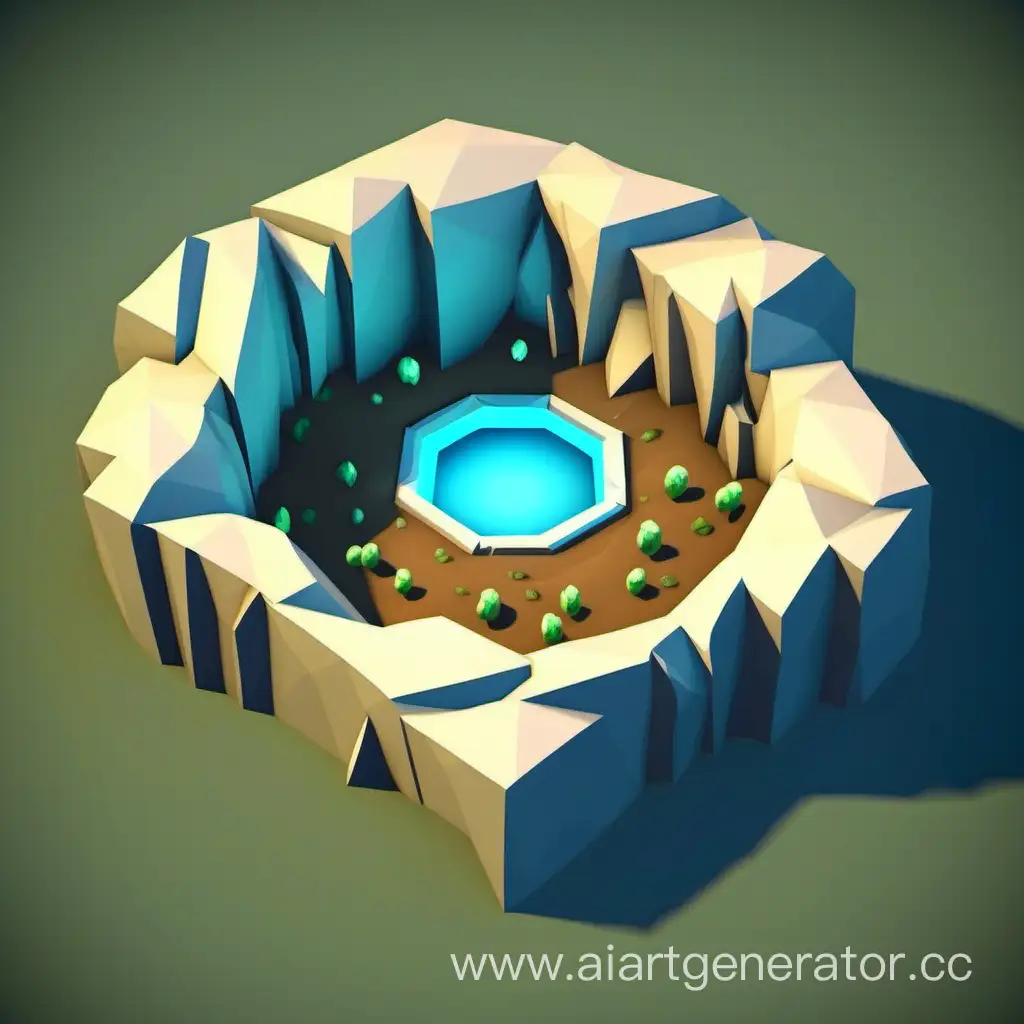 low poly portal in the ground