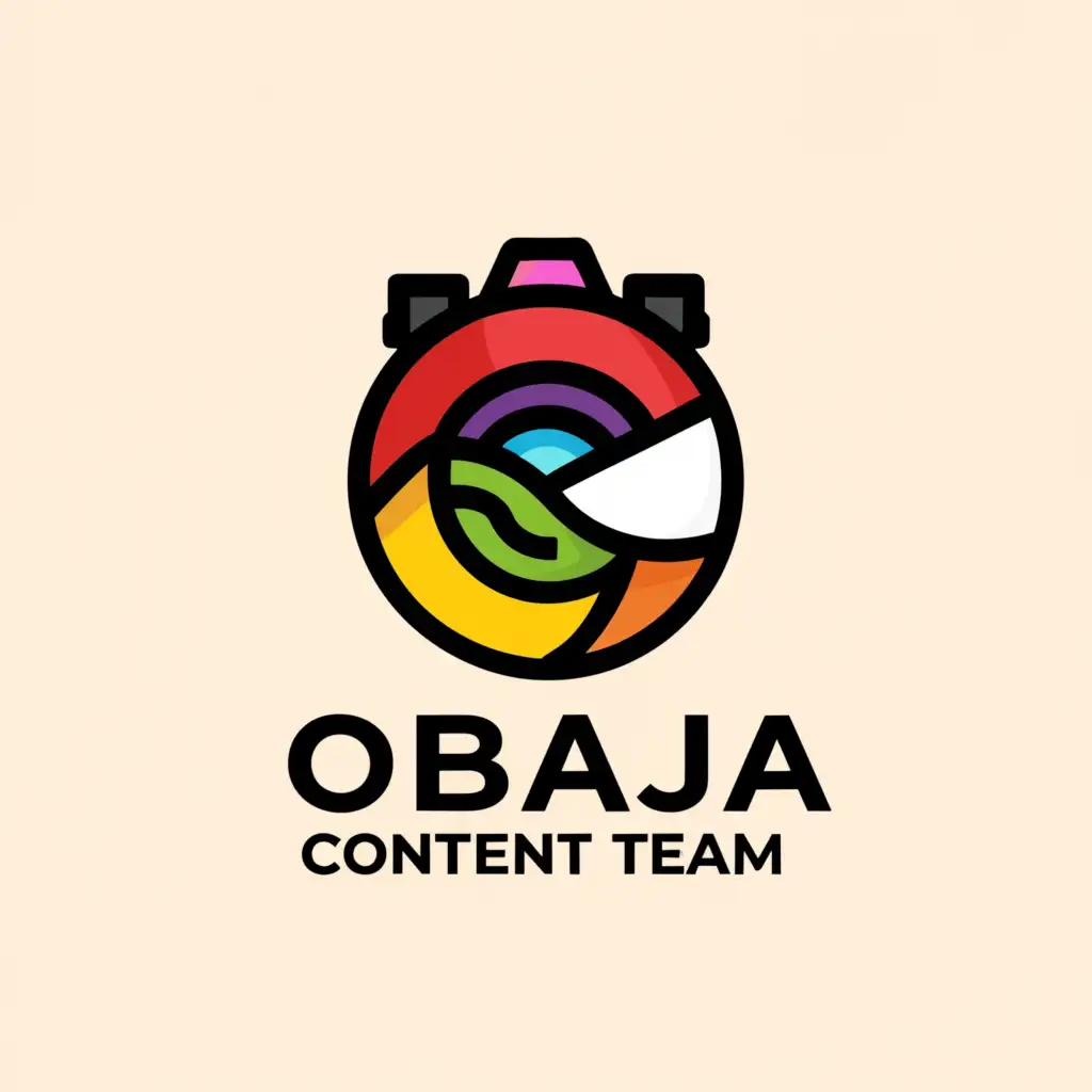 a logo design,with the text 'OBAJA CONTENT TEAM', main symbol:camera digita and journalistic,Moderate, be used in Entertainment industry, clear background