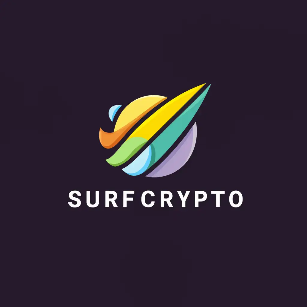a logo design,with the text 'SURF CRYPTO', main symbol:Surfboard,Moderate,be used in Technology industry,clear background