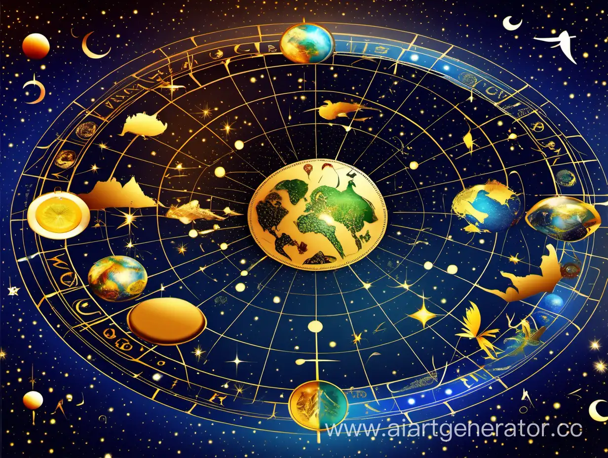 красиво оформленный гороскоп Земли на 2024 год