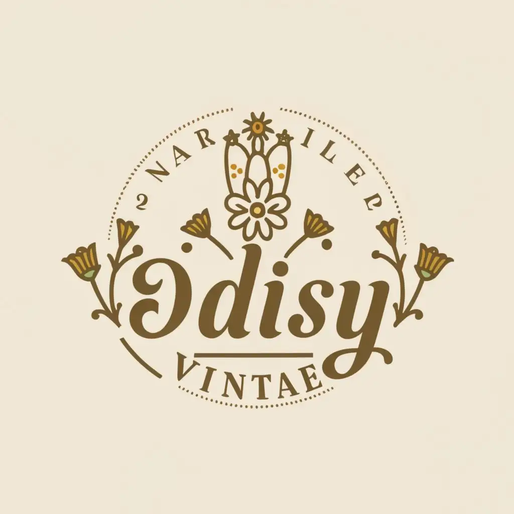 a logo design,with the text "Daisy vintage", main symbol:Fairy, tulip, daisy,Moderate,be used in Retail industry,clear background