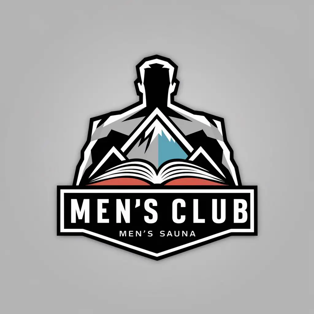 Логотип для мужского клуба. Спорт, здоровое питание, стиль, мужество, баня, закаливание, развитие и чтение книг
