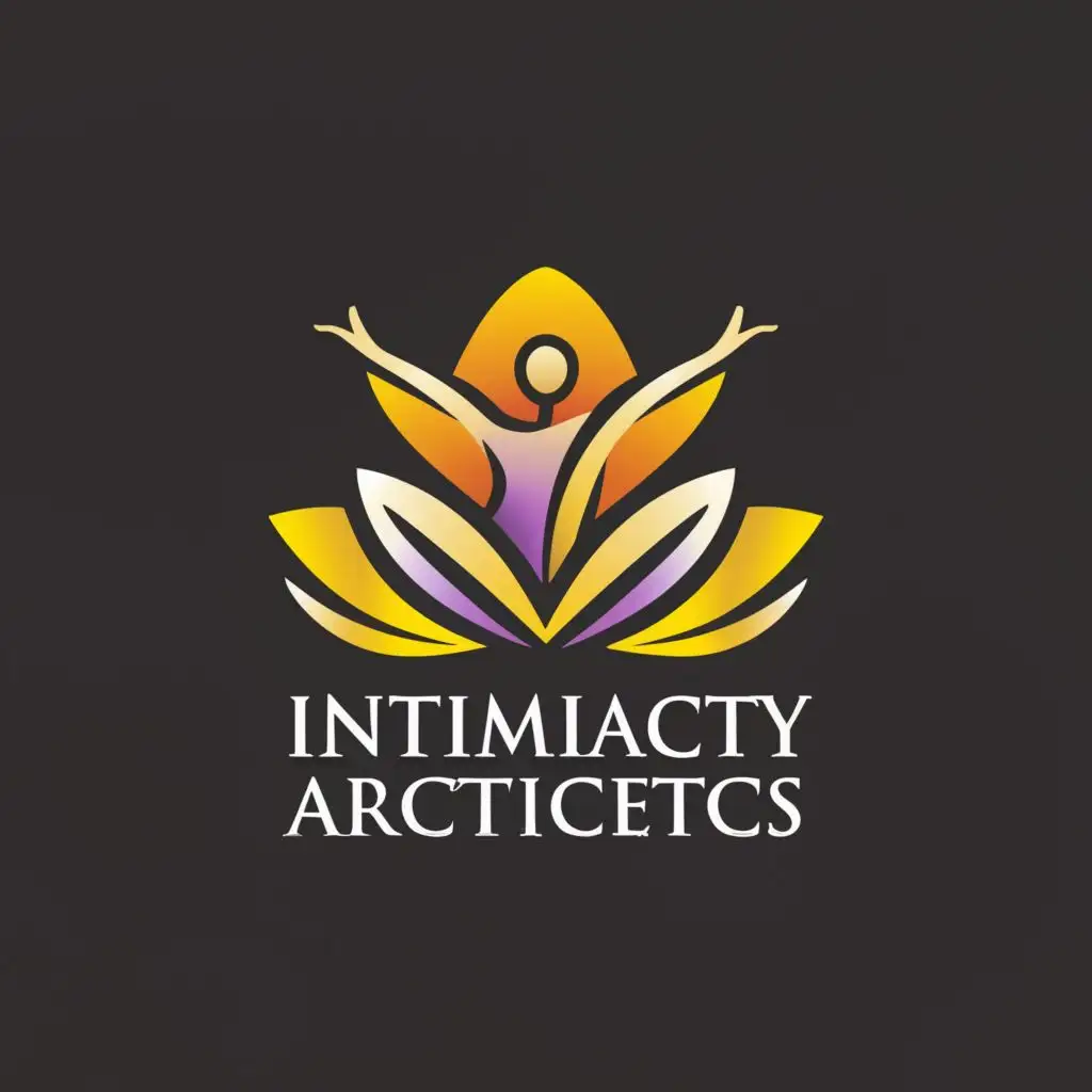 a logo design,with the text "Intimacy Architects", main symbol:lotus with woman raising hands in power and pleasure,Moderate,be used in Education industry,clear background