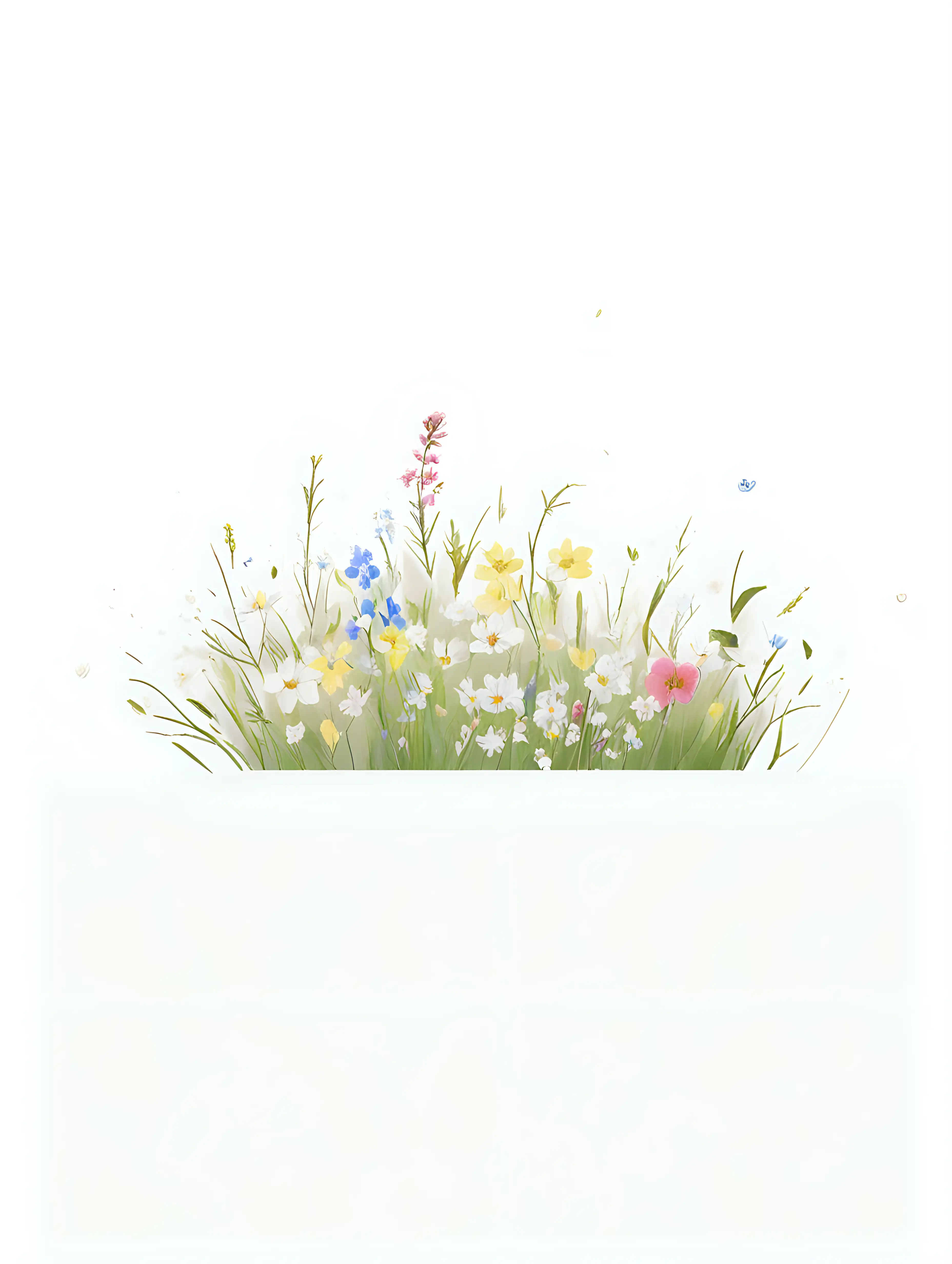 wildflowers, spring flowers, minimalist, white background