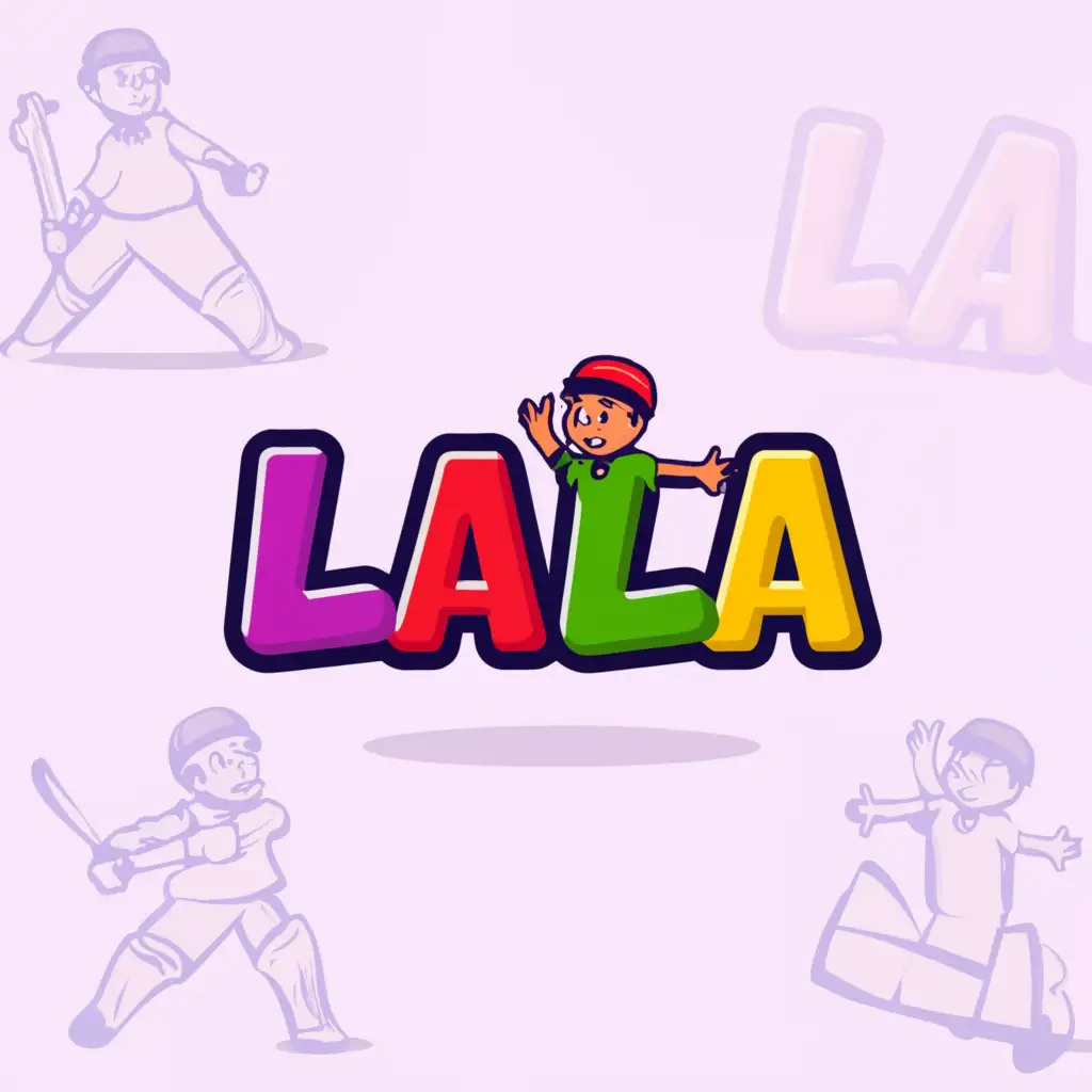 LOGO-Design-For-LALLA-Playful-Child-Character-with-Cricket-and-Space-Themes