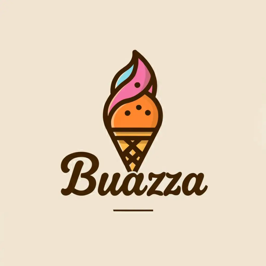 a logo design,with the text "Buaza", main symbol:Ice cream,Moderate,clear background
