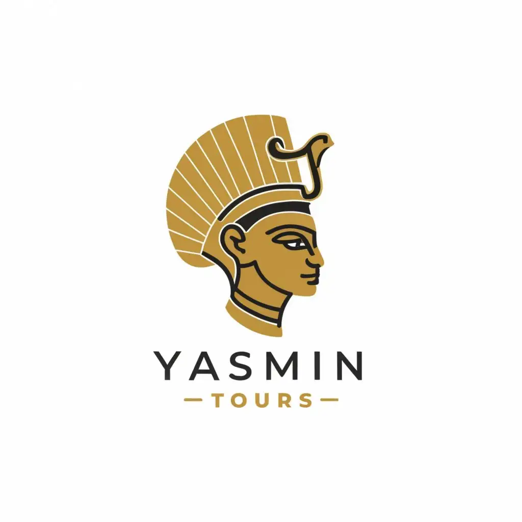 LOGO-Design-for-Yasmin-Tours-Elegant-Pharaohs-Headdress-and-Typography-for-Travel-Industry