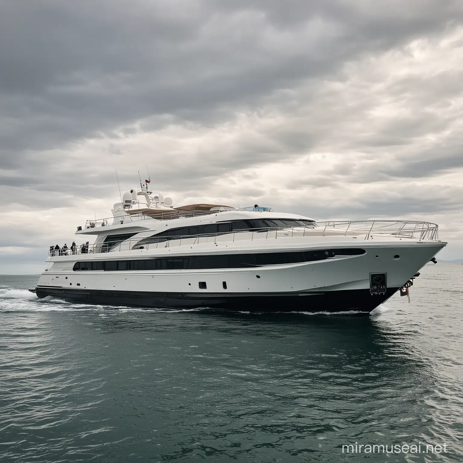 Luxury Yacht Cruising on Open Waters