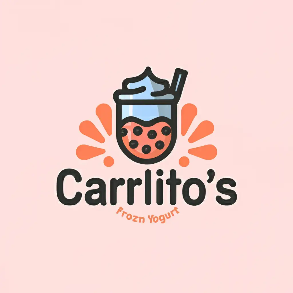 a logo design,with the text "Carlito's", main symbol:boba tea and Frozen Yogurt,Moderate,clear background