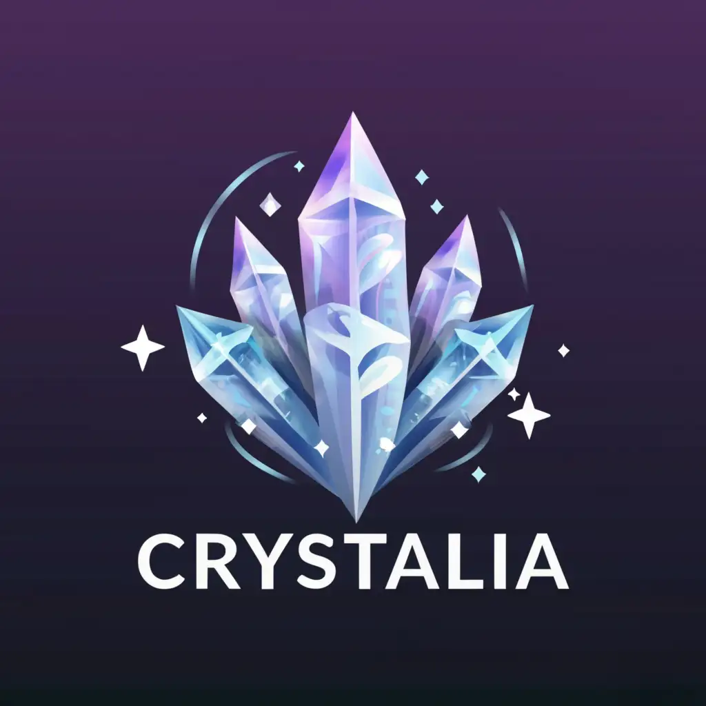 a logo design,with the text "Crystalia", main symbol:crystals and colors,Moderate,clear background