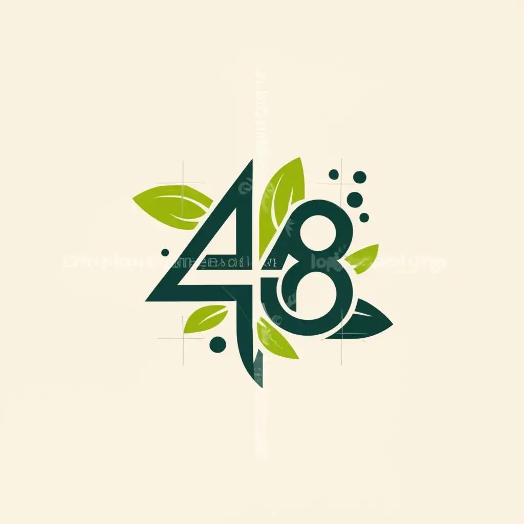 a logo design,with the text "48", main symbol:Nature,Minimalistic,be used in Events industry,clear background