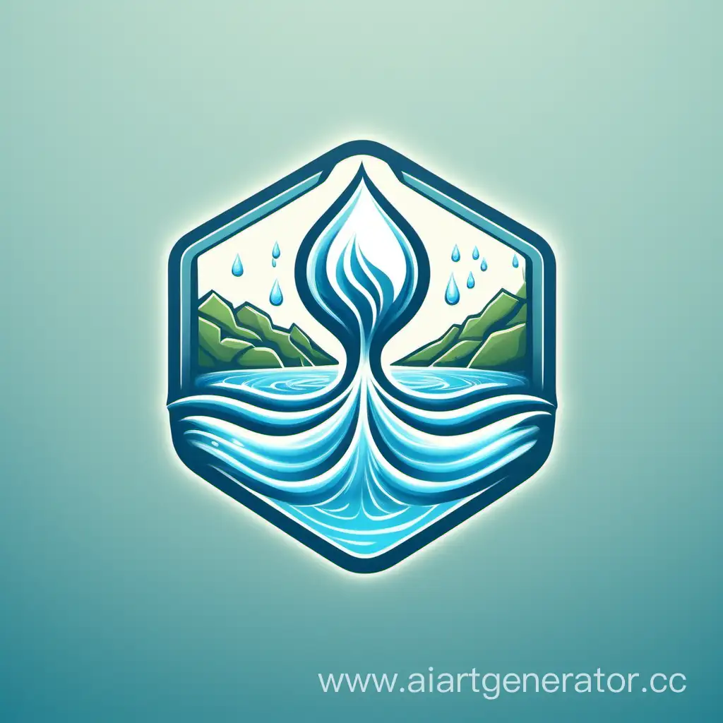 Логотип для интеллектуальной игры с элементами воды связанный с гидроэнергетикой