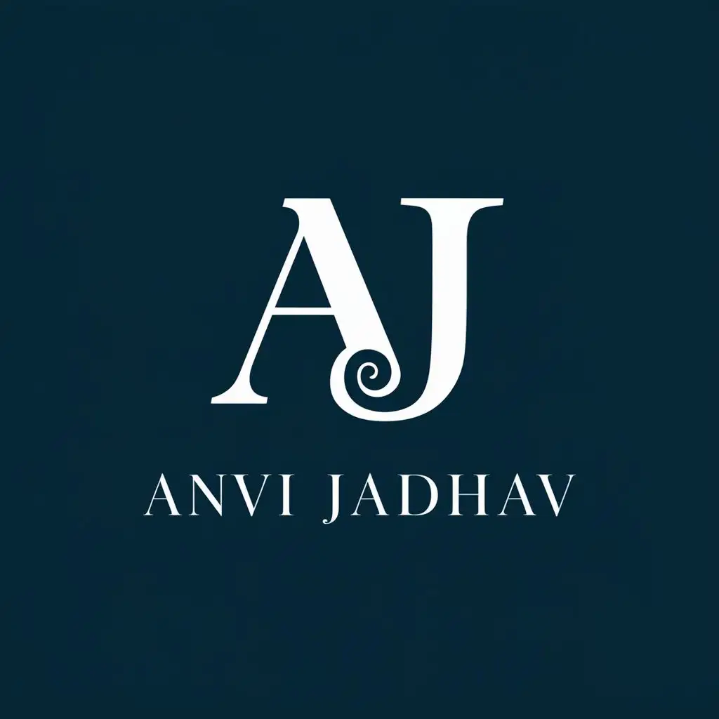 logo, Anvi Jadhav, with the text "AJ", typography, be used in Real Estate industry