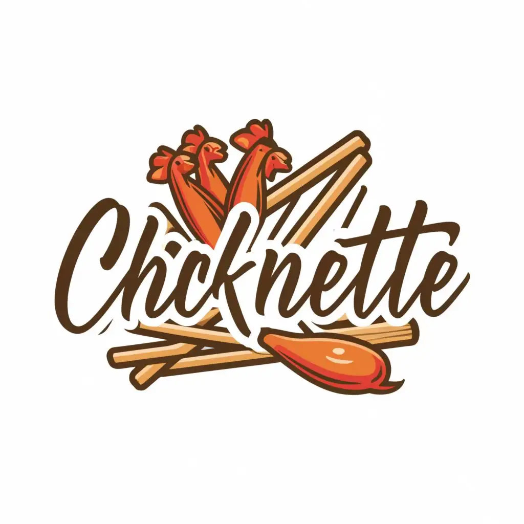 LOGO-Design-For-ChickNette-Delicious-NonVeg-Sticks-with-Captivating-Typography-for-the-Restaurant-Industry