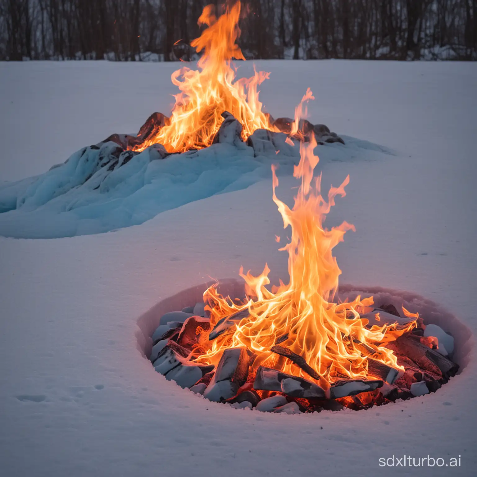 Contrasting-Elements-Fiery-Inferno-Against-Icy-Chill