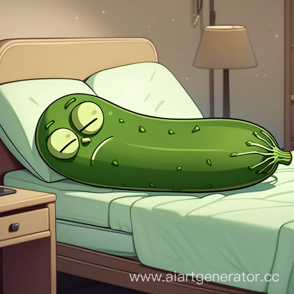 Whimsical-Slumber-Cartoonish-Humanoid-Cucumber-Taking-a-Snooze