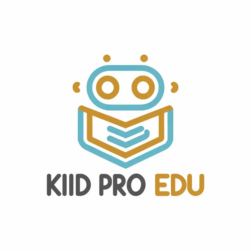 a logo design,with the text "KID PRO EDU", main symbol:Description: the logo of robotics is more beautiful than 3D, not making errors. Logo name "KID PRO EDU" should resemble a modern and sharp robot, focusing on a clearer and more defined robot appearance.,Moderate,clear background