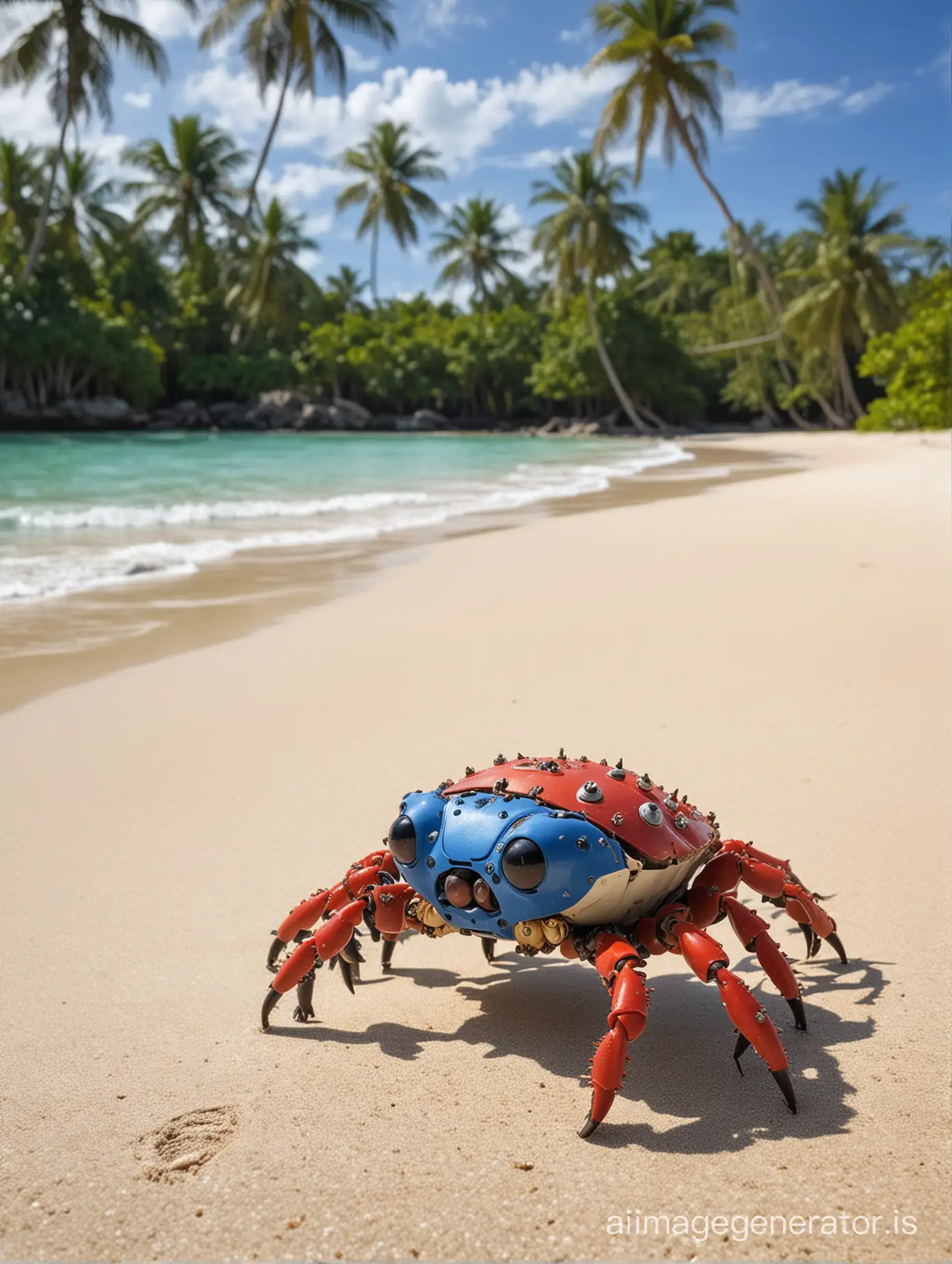 Tachikoma crab on a tropical beach