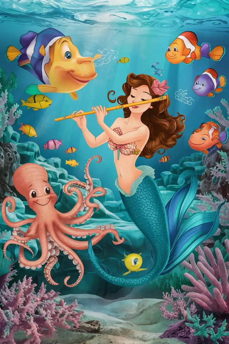 whimsical under the sea image suitable for a bathroom