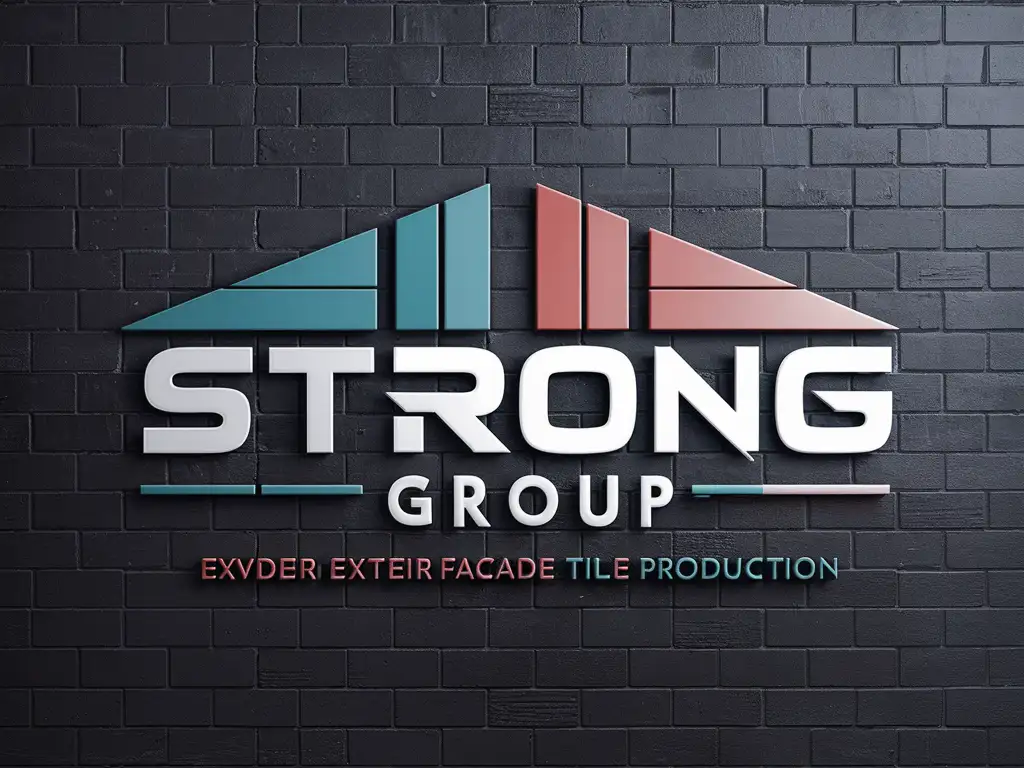 Modern HiTech Brick Production Logo for STRONG GROUP