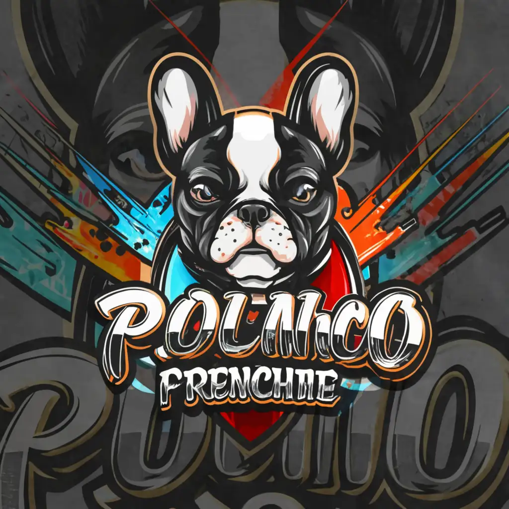 LOGO-Design-For-PolancoFrenchie12-French-Bulldog-Icon-in-Vibrant-Colors-for-Pets-and-Animal-Lovers