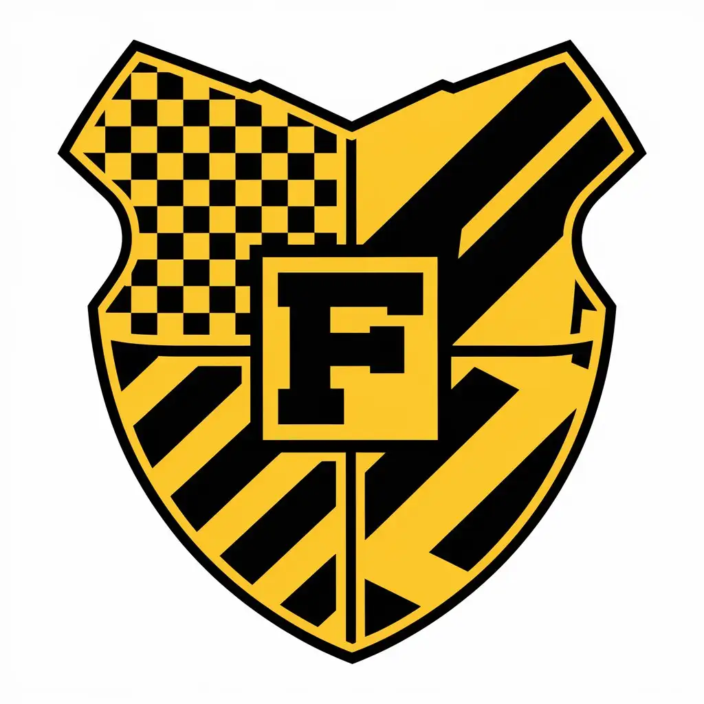 Vibrant Yellow and Black Soccer Shield Illustration