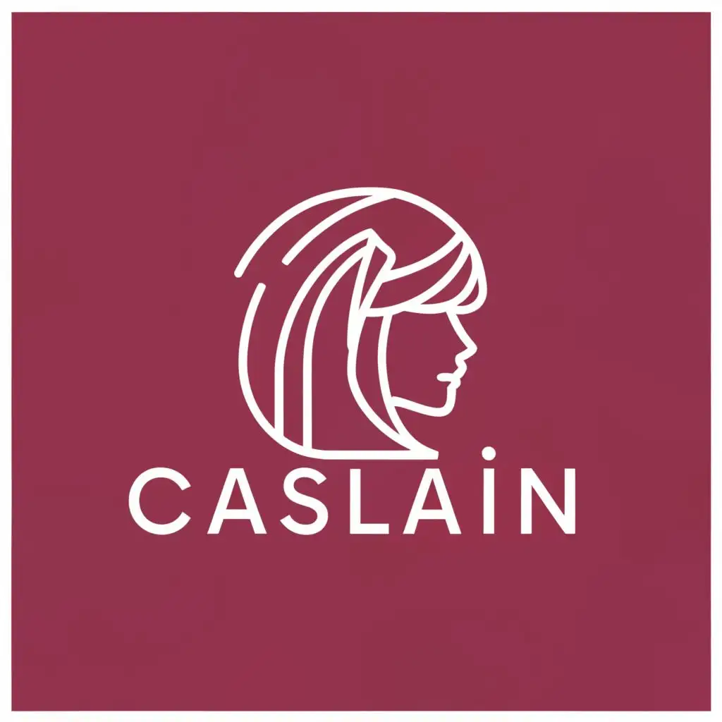 a logo design,with the text "CASLAIN", main symbol:Anime girl with straight hair blindfolded,Minimalistic,be used in Technology industry,clear background