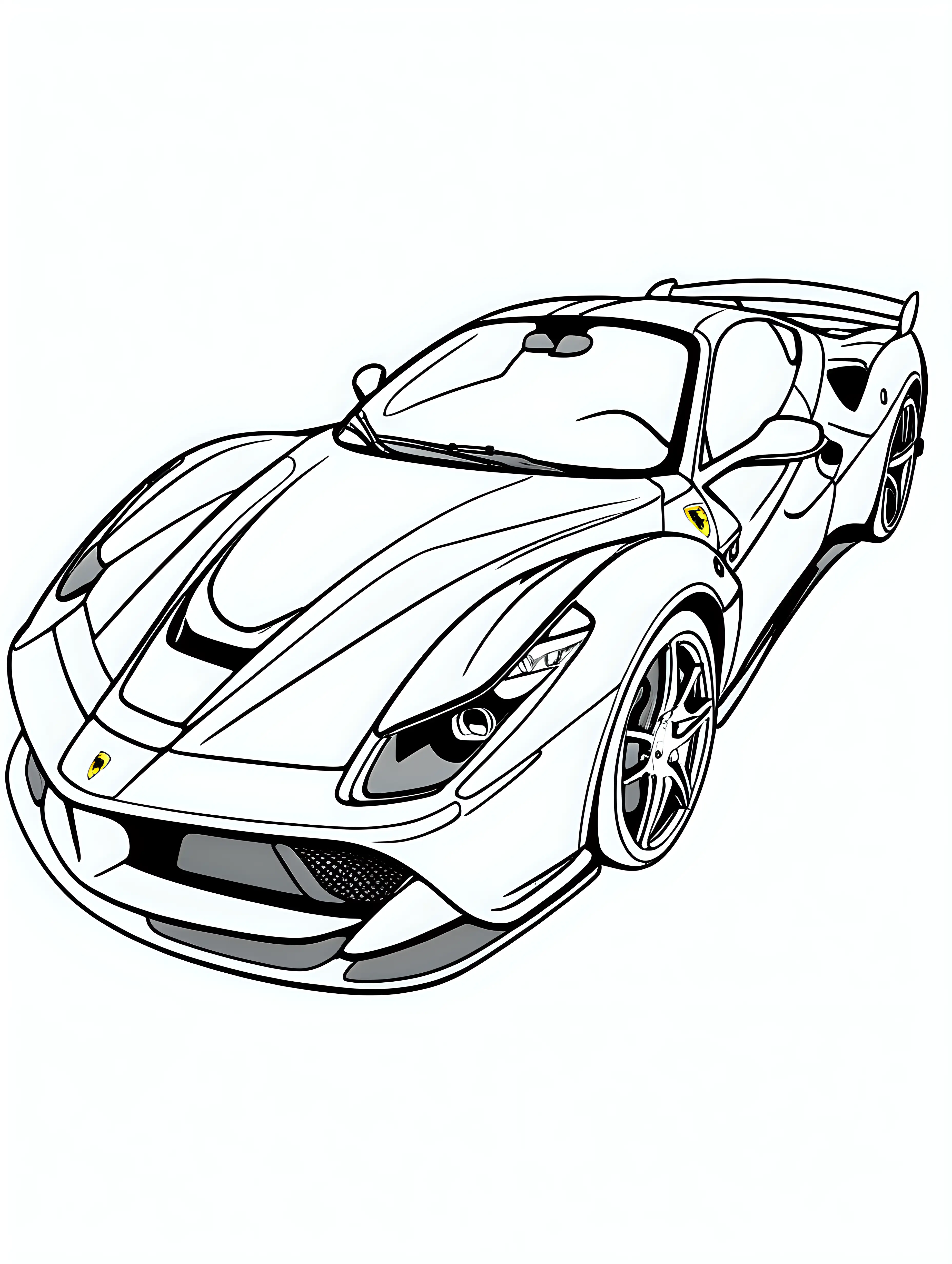 Ferrari Car Coloring Page for Kids