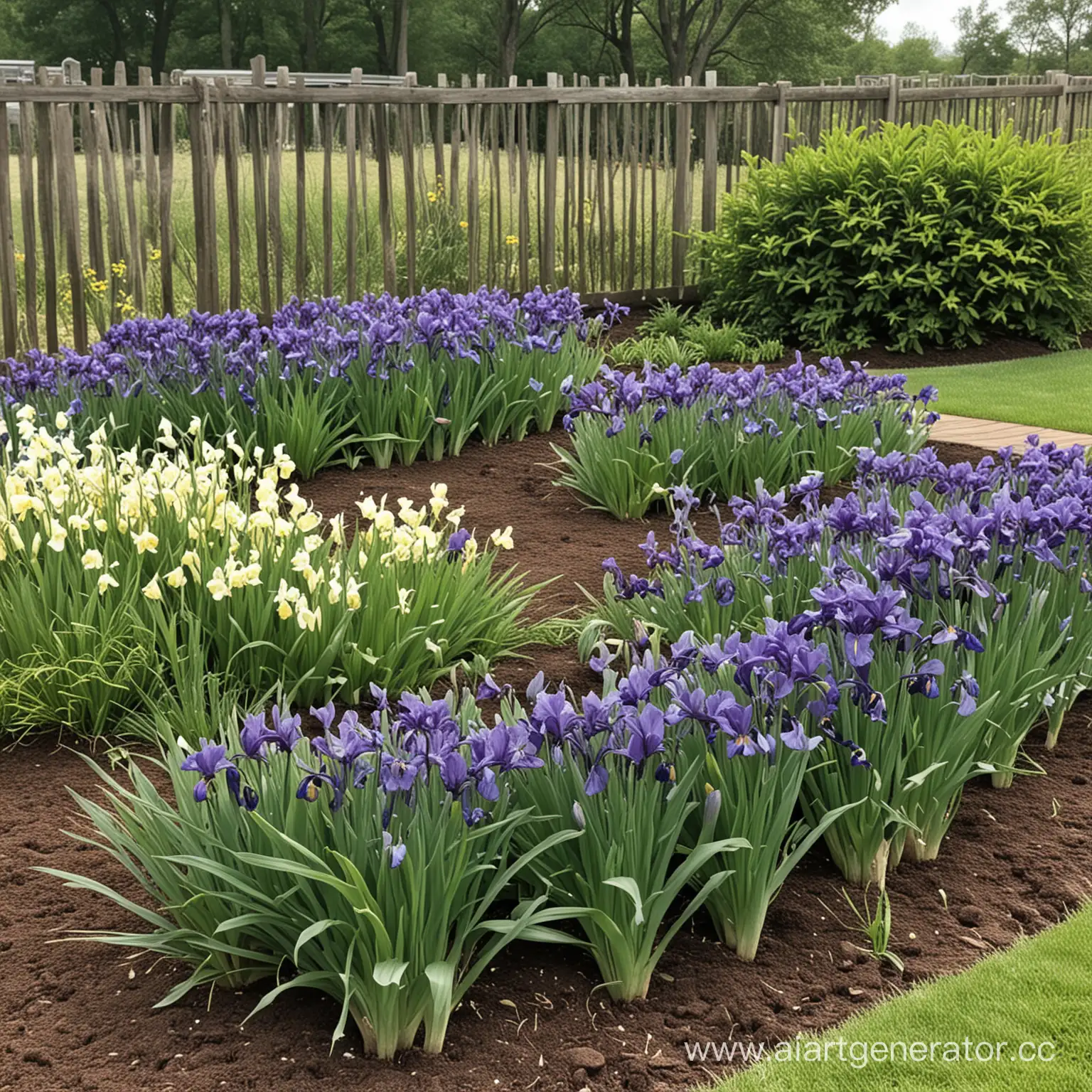 Vibrant-Flower-Bed-Featuring-Concord-Crush-Irises