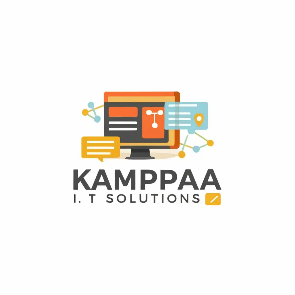 logo, internet, with the text "Kampaa I.T Solutions", typography, be used in Technology industry