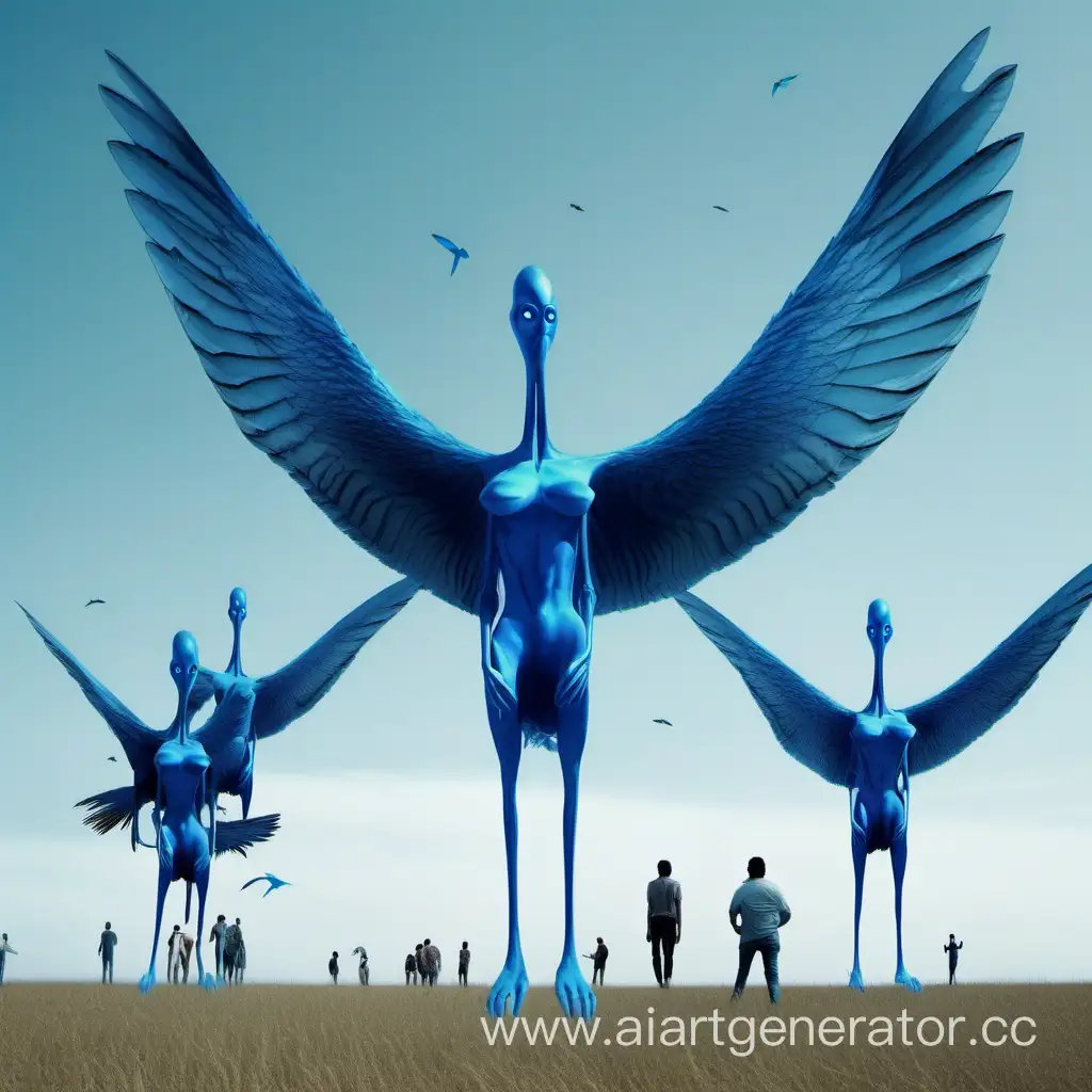Skyward-Journey-Blue-Tall-Humanoids-Flying-on-Birds-and-People