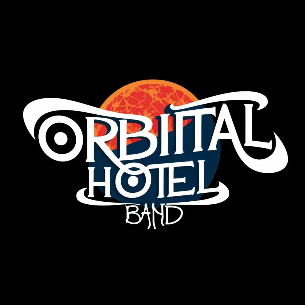 logo, orbital hotel, with the text "orbital hotel band", typography