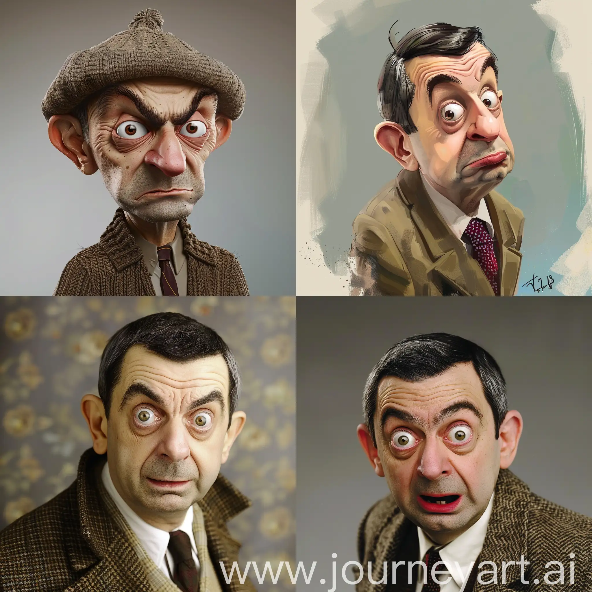Whimsical-Mr-Bean-Artwork-with-Vibrant-Colors-and-Unique-Style